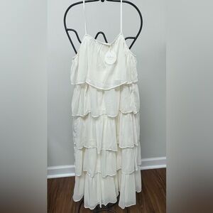 Chic White Tiered Maxi Dress